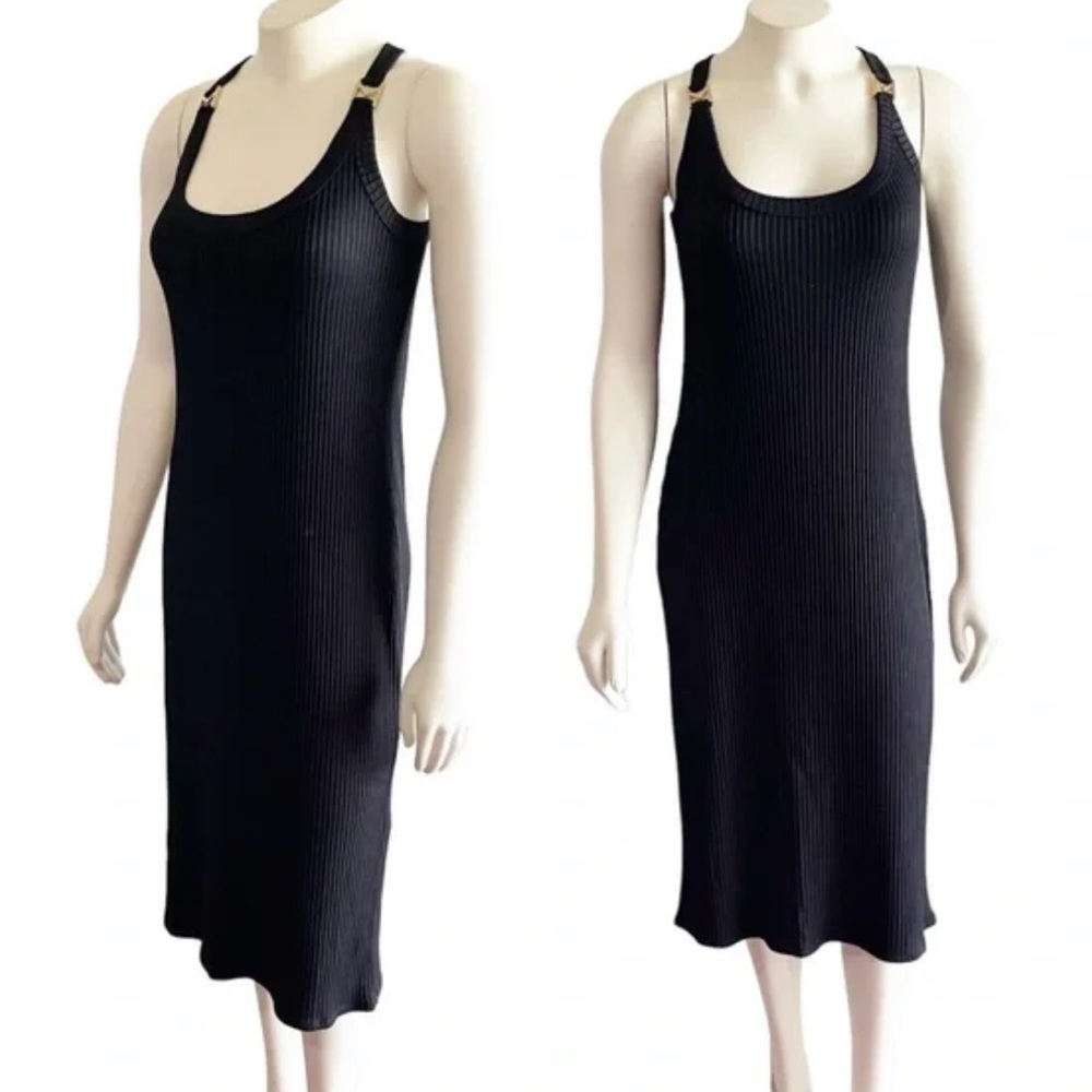 MICHAEL Michael Kors Navy Blue Ribbed Sleeveless Maxi Dress Sz M Women